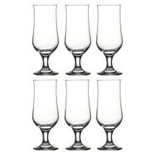 (6) Pasabahce 385ml Stemmed Drinking Beer Glass Glass