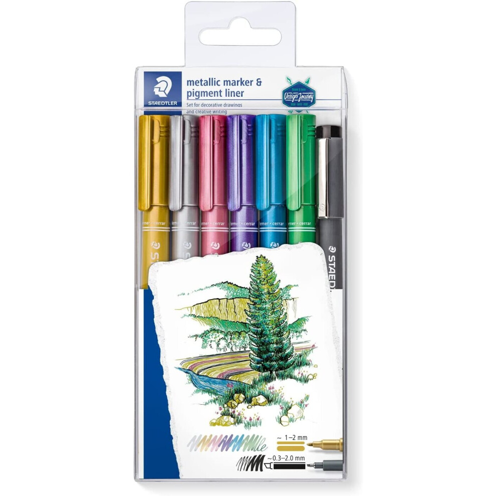 STAEDTLER 8323-SWP6P Metallic Markers - Multi-Colour (Pack of 6)