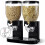 (White) Black/White Double Cereal Dispenser Dry Food Storage Container Dispenser Machine 2