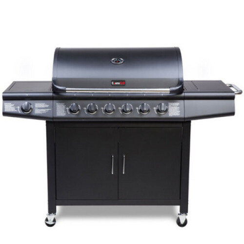 CosmoGrill (Black) CosmoGrill 6+1 Pro Gas Burner BBQ with Side Burner