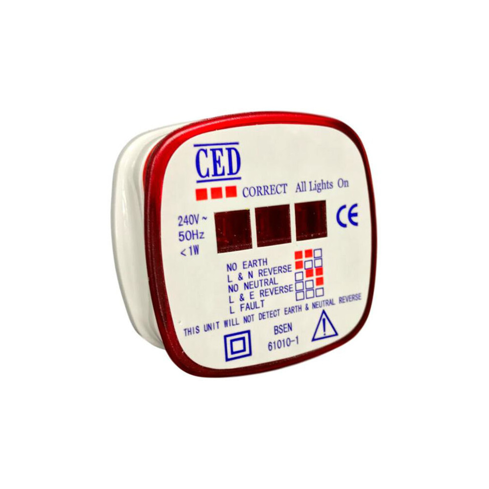 CED RMT 13A Plug In Ring Main Plug Socket Tester