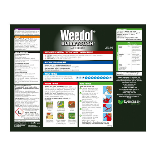 Weedol Weedol Ultra Tough Weedkiller Liquid Concentrate Tubes x12 1