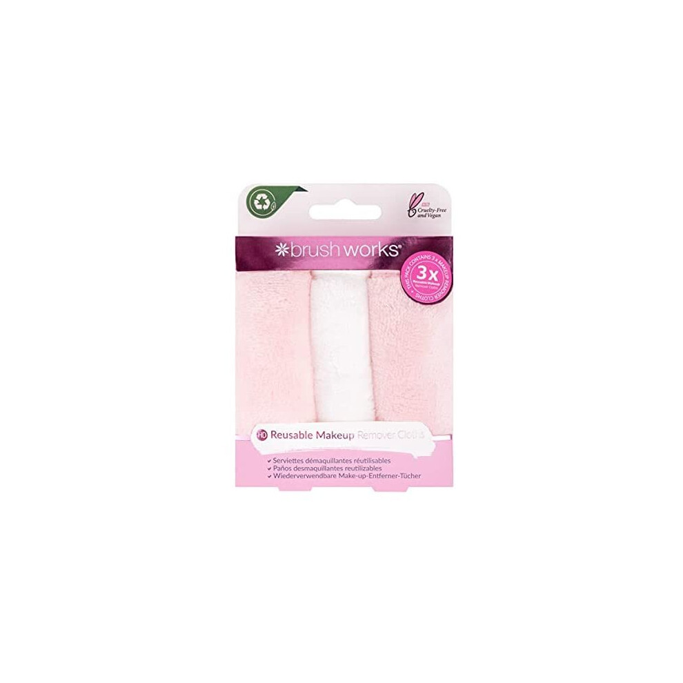 Brushworks Reusable Makeup Remover Cloths - 3 Cloth Pack