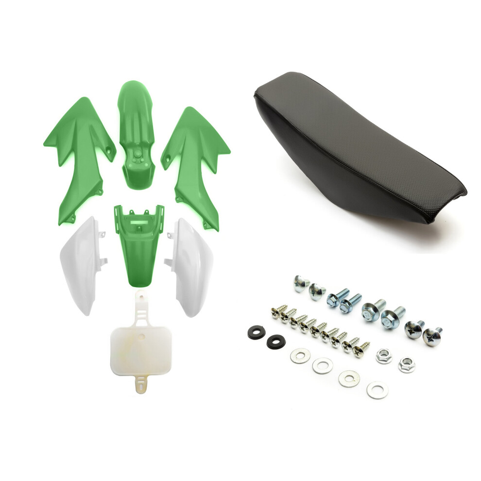 Pit Dirt Bike Plastics Flat Seat Bolts Bundle Kit Crf50 50Cc 110Cc 125Cc Green 5055583085383