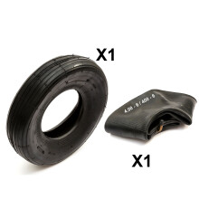 Sack Truck Tyre & Inner Tube 4.00-6 400-6 400x6 Ribbed Rib Tread 6 Inch Wheel