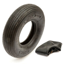 Tyre And Inner Tube 4.00-6 400x6 Ribbed 2 Ply Tread 6" Rim Sack Truck Cart