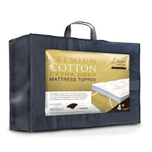 Littens 4" Extra Deep Ultimate Premium Cotton Soft As Down Hotel Collection Double Bed Size Mattress Topper 280TC Cotton Casing, Microfibre