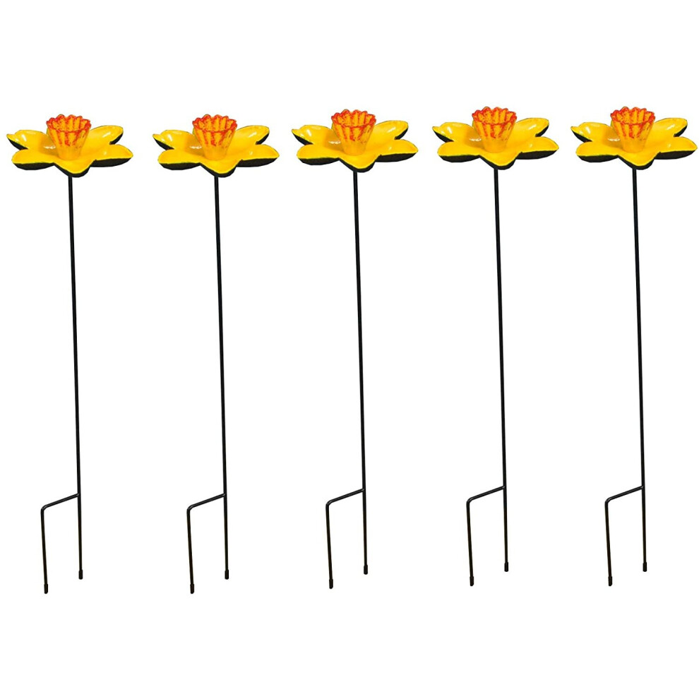 Selections Cast Iron Daffodil Dish Wild Bird Feeders (Set Of 5)