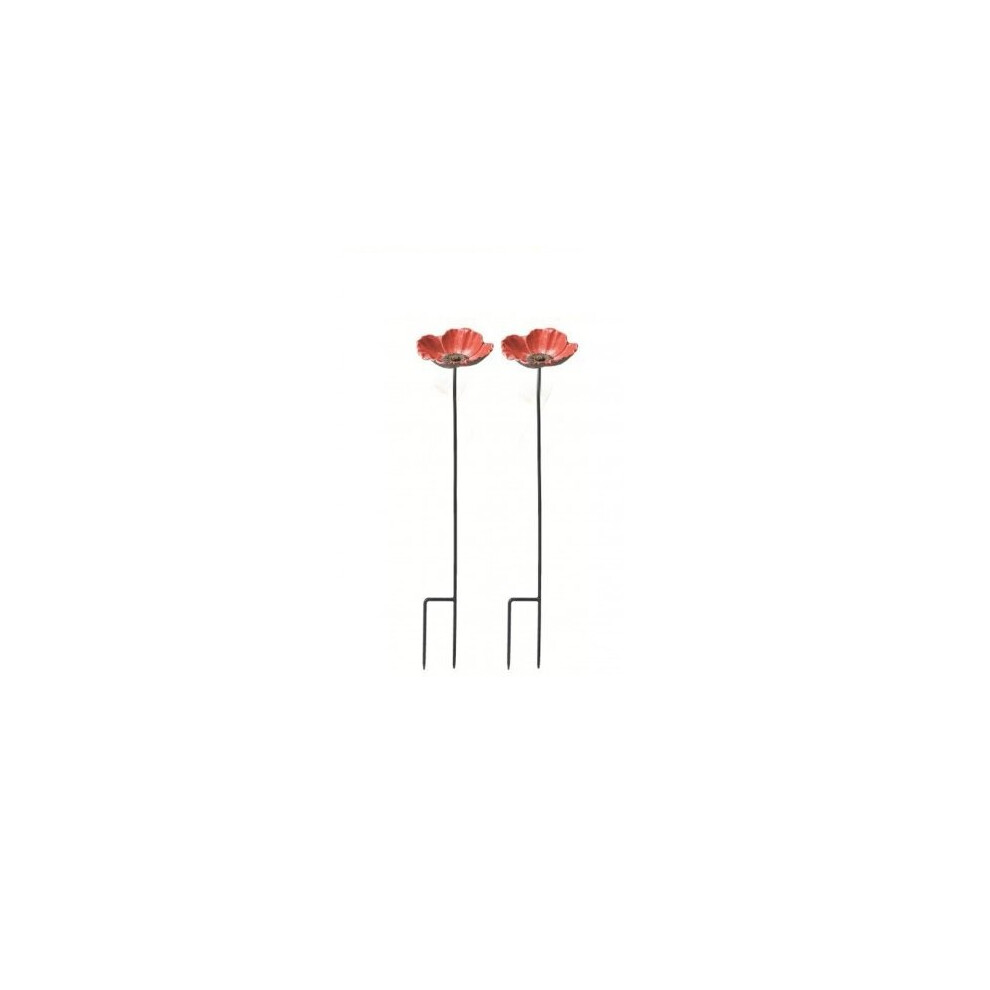 Selections Cast Iron Poppy Dish Wild Bird Feeders (Set Of 2)