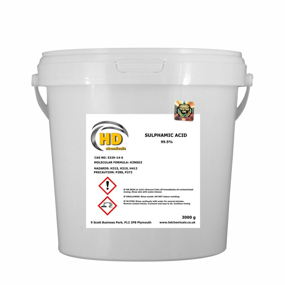 (3000g / 3kg) Sulphamic Acid 99.5% - Descaler, Rust Remover