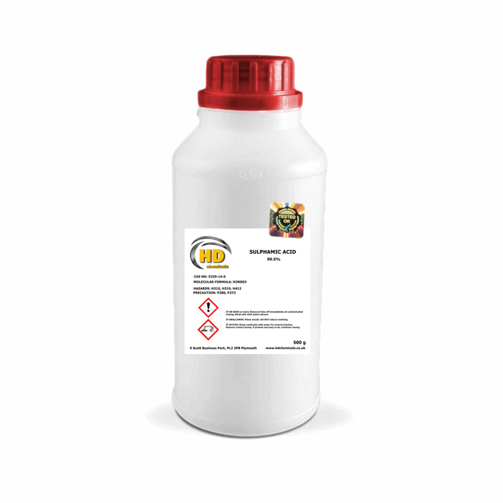 (500g HDPE) Sulphamic Acid 99.5% - Descaler, Rust Remover