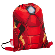 (One Size) Boys Marvel Iron Man Drawstring Gym Bag Avengers Sports Swimming PE Kit Backpack