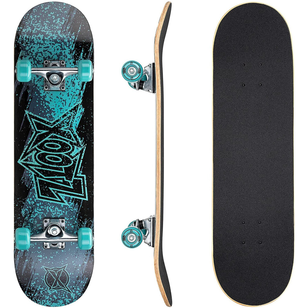 Xootz Doublekick Streak 31" Skateboard - Black/Blue