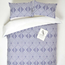 (Double: 200 x 200 cm (79 x 79?)) Geometric Digitally Printed Cotton Duvet Cover Set