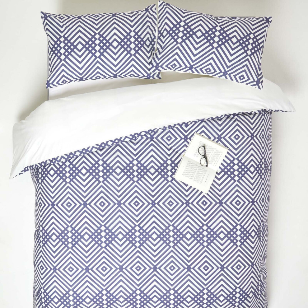 (Super King: 260 x 220 cm (102 x 87?)) Geometric Digitally Printed Cotton Duvet Cover Set