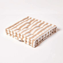 (Natural, 40 x 40 x 8 cm (16" x 16" x 3")) Cotton Thick Stripe Floor Cushion