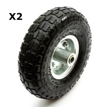 2 x 10" 135kg Pneumatic Tyre & Wheel 4.10/3.50-4 Industrial Hand Cart Sack Truck