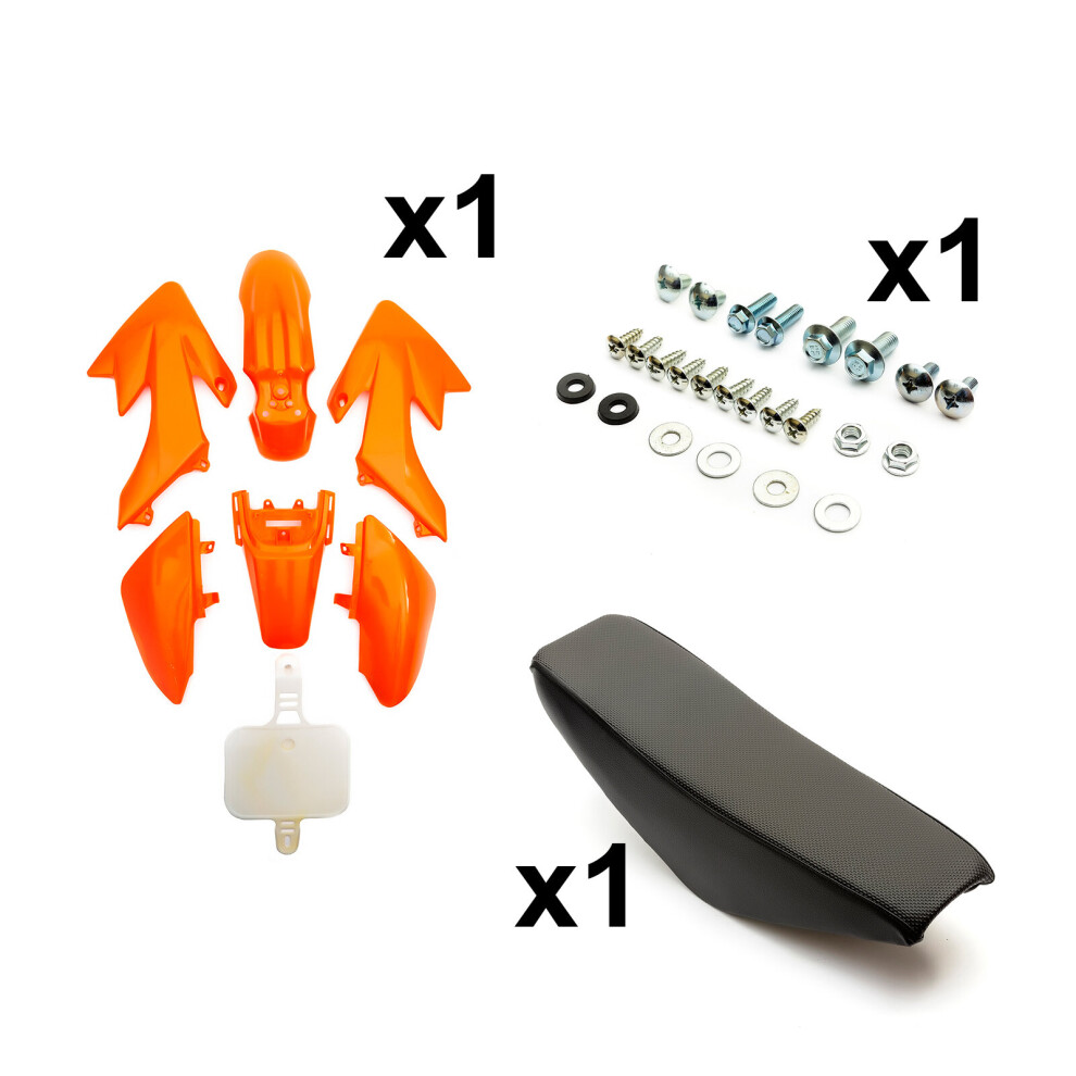 Pit Dirt Bike Plastics Flat Seat Bolts Bundle Kit Crf50 50Cc 110Cc 125Cc Orange 5055583085376