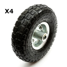 4x 10 Inch 135kg Pneumatic Tyre & Wheel 4.10/3.50-4 Industrial Drum Truck