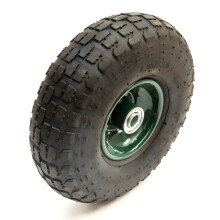 4.10/3.50-4 10 Inch Green Metal Wheel & Tyre Offset Hub Bearings Sack Hand Truck