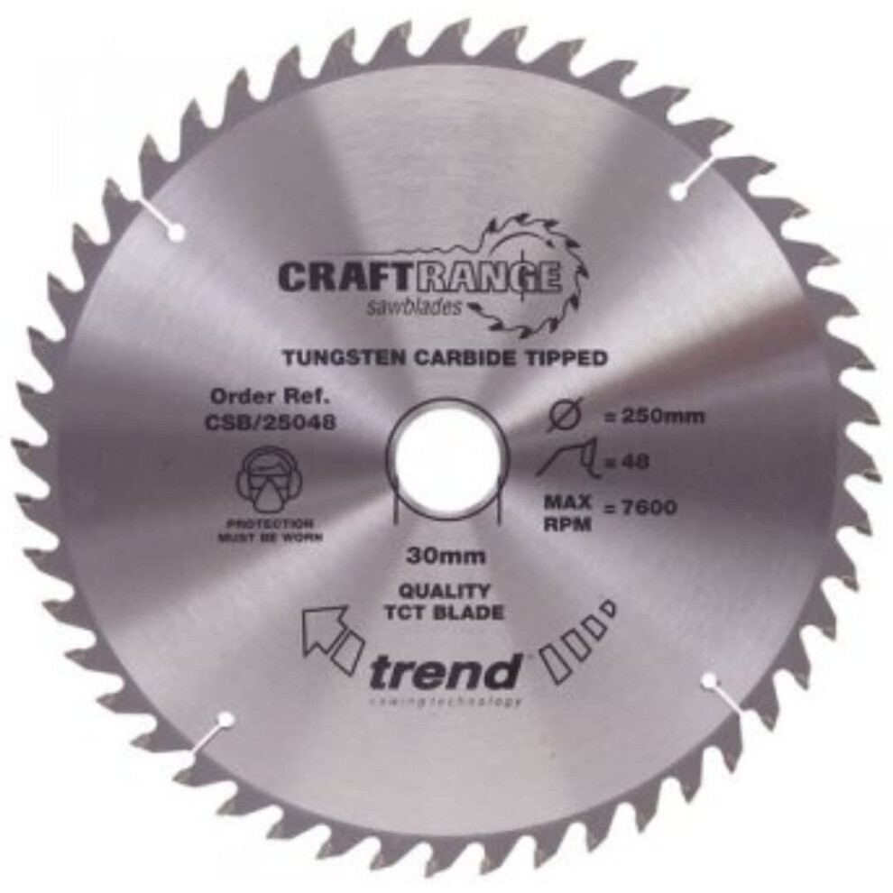 Trend CSB/13424 Craft Range Combination TCT Circular Saw Blade, 134mm x 24 Teeth x 20mm Bore, Tungsten Carbide Tipped