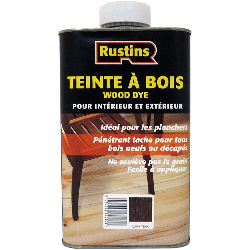 Rustins 5015332650590 Polyurethane Varnish Gloss Clear 250ml, Dark Teak