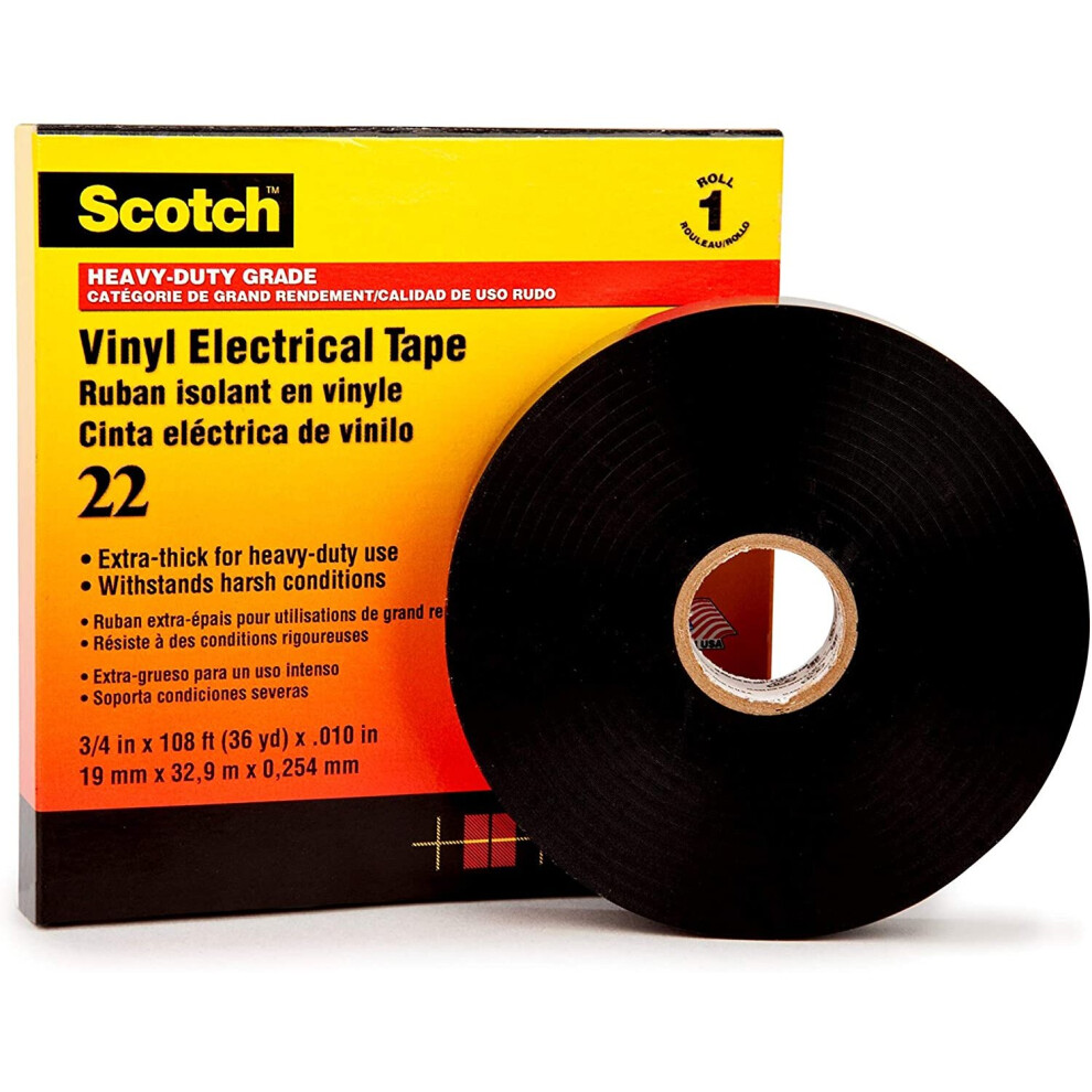 3M scotch vinyl electrical insulation tape, 38 mm x 33m, 0.25 mm, black (223833)