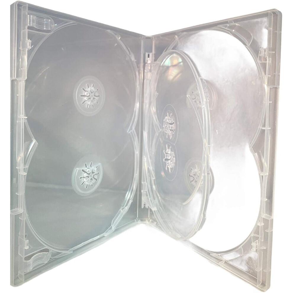 Amaray 1 X Dvd Multi 6 Case - 6 Way Multibox In Clear To Hold 6 Discs In Dragon Trading Branded Packaging