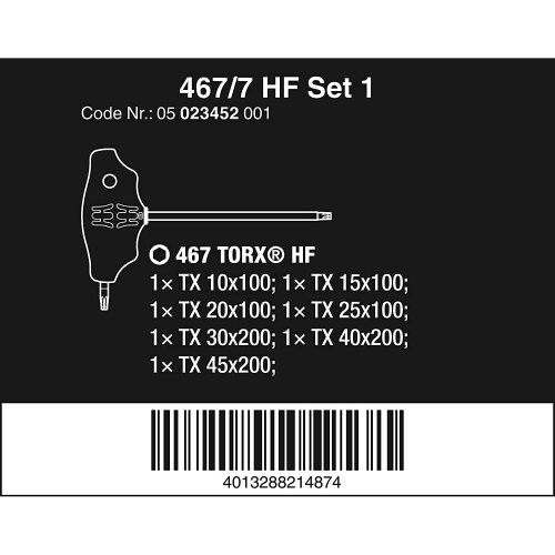 Wera Wera 05023452001 467/7 HF 1 T-Handle Screwdriver Set 1