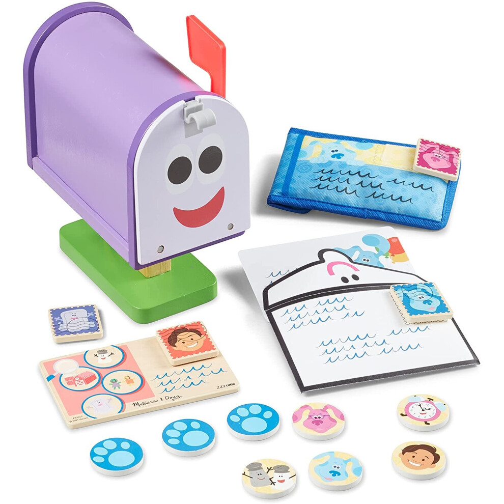 Melissa & Doug 'S Clues & You! Wooden Mailbox Play Set Blue