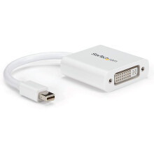 StarTech.com Mini DisplayPort to DVI Adapter – White – 1920 x 1200 – Mini DP to DVI Converter for Your Mac or Windows Computer (MDP2DVIW)