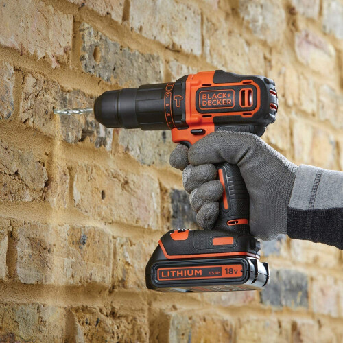 Black + Decker BLACK+DECKER BCD700S2K-GB Cordless Combi Drill, 18 V, Orange 1