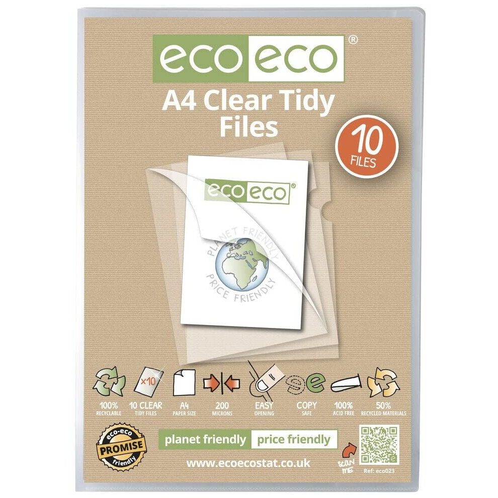 Photos - File Folder / Lever Arch File eco-eco A4 50 Recycled Bag 10 Tidy Files, eco023