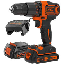 BLACK+DECKER BCD700S2K-GB Cordless Combi Drill, 18 V, Orange