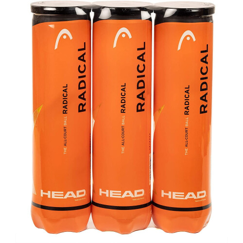 HEAD HEAD Radical Tennis Balls, Triple Pack (12 Balls) 1