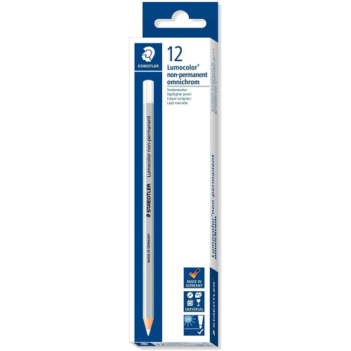 Staedtler Staedtler Lumocolour Non Permanent Omnichrom Pencil - White (Box of 12)