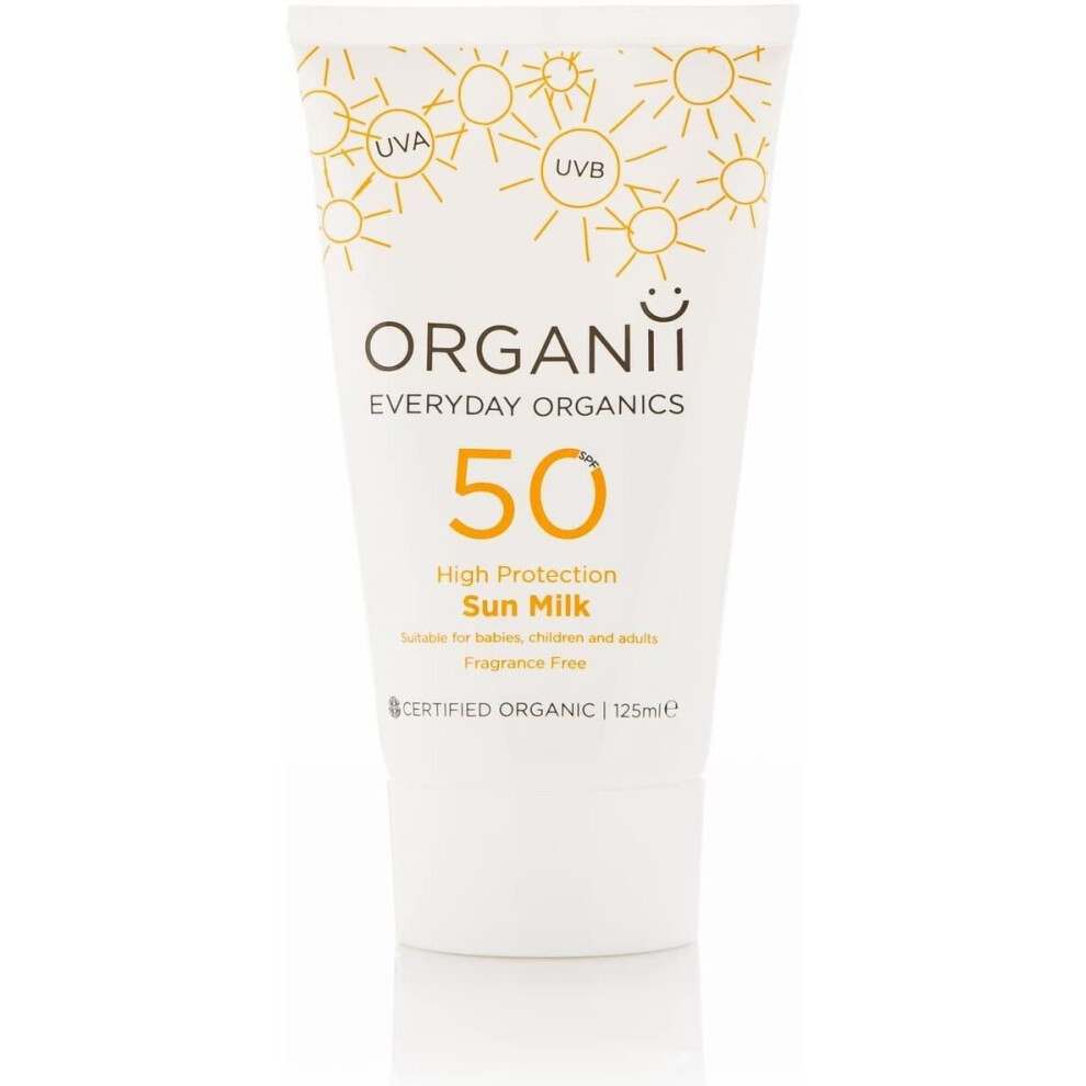 Organii Sun Milk Cream With Spf 50 125 Ml