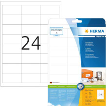 HERMA Self Adhesive Multi-Purpose Labels, 24 Labels Per A4 Sheet, 600 Labels For Laser And Inkjet Printers, Small, 66 x 33.8 mm (5053), White