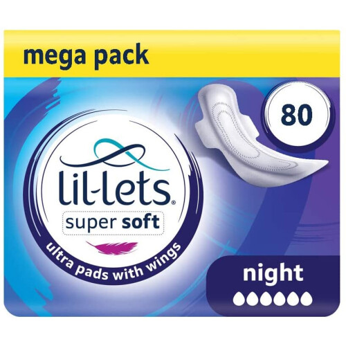 Lil-Lets Lil-Lets Super Soft Ultra with Wings, Unscented, 80 Count