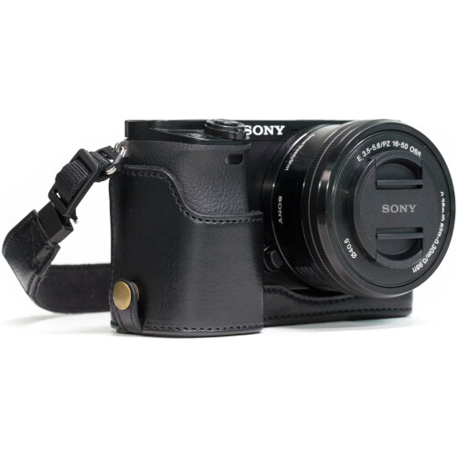 MegaGear MegaGear Ever Ready Leather Camera Half Case compatible with Sony Alpha A6300, A6000