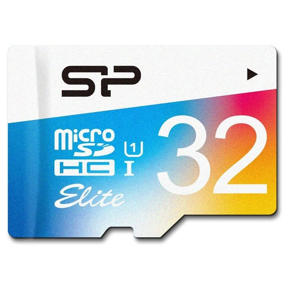Silicon Power 32GB Elite MicroSDHC UHS-1 Class 10, Read up to 85MB/s, Memory Card with SD Adapter