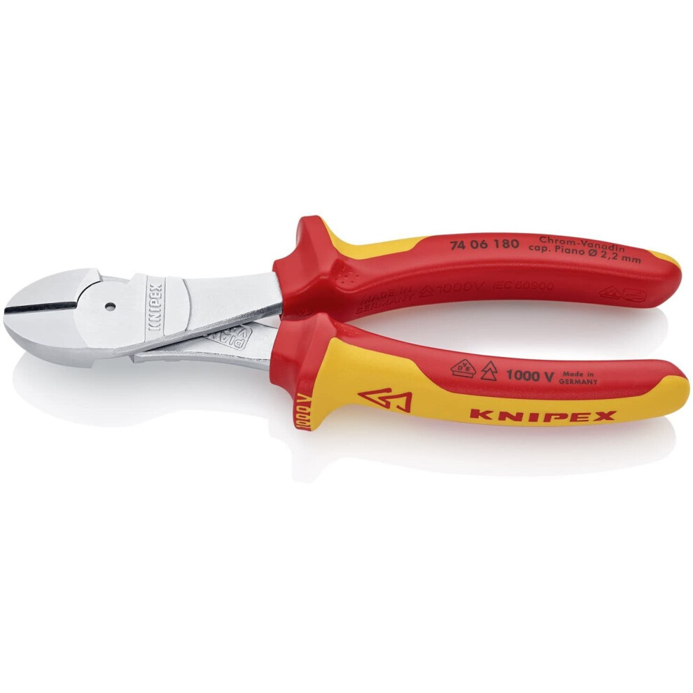 KNIPEX High Leverage Diagonal Cutter 1000V-insulated (180 mm) 74 06 180