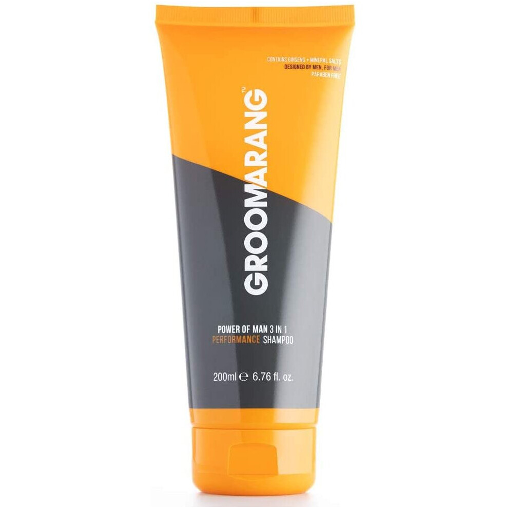 Groomarang Mens Shampoo - ÂPower Of Man' 3 In 1 Performance Ginseng Extract Shampoo For Men 200Ml