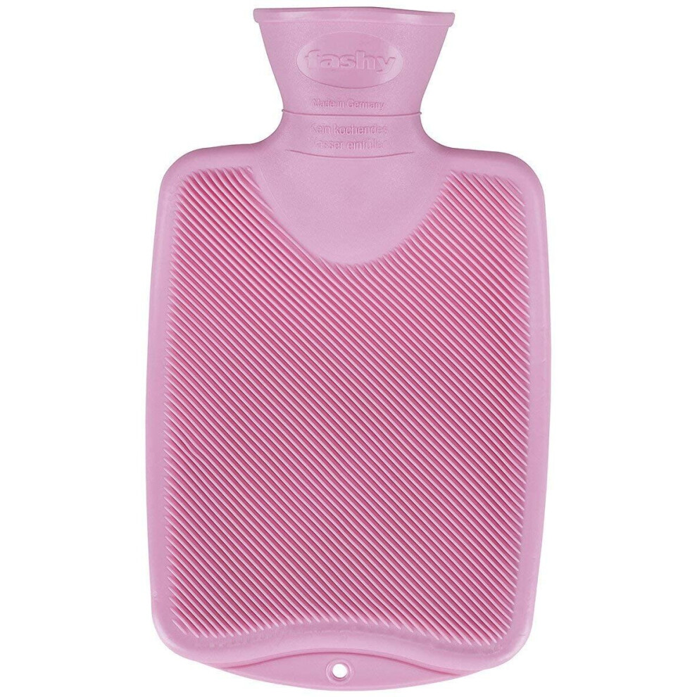 Fashy Rose Single Ribbed Hot Water Bottle, 0.8 Litre