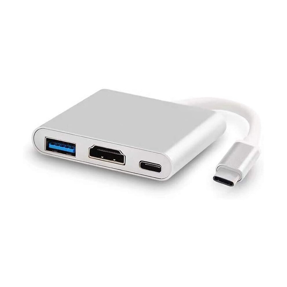 DEMKICO USB C to HDMI Adapter 4K, Multiport Type C Adapter with USB 3.0 Port, Type-C Charging Port Converter Adapter Compatible With Macbook