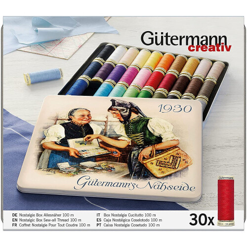 Gütermann Gutermann Nostalgic Box Sew-All 100m Thread Set, White, One Size 2