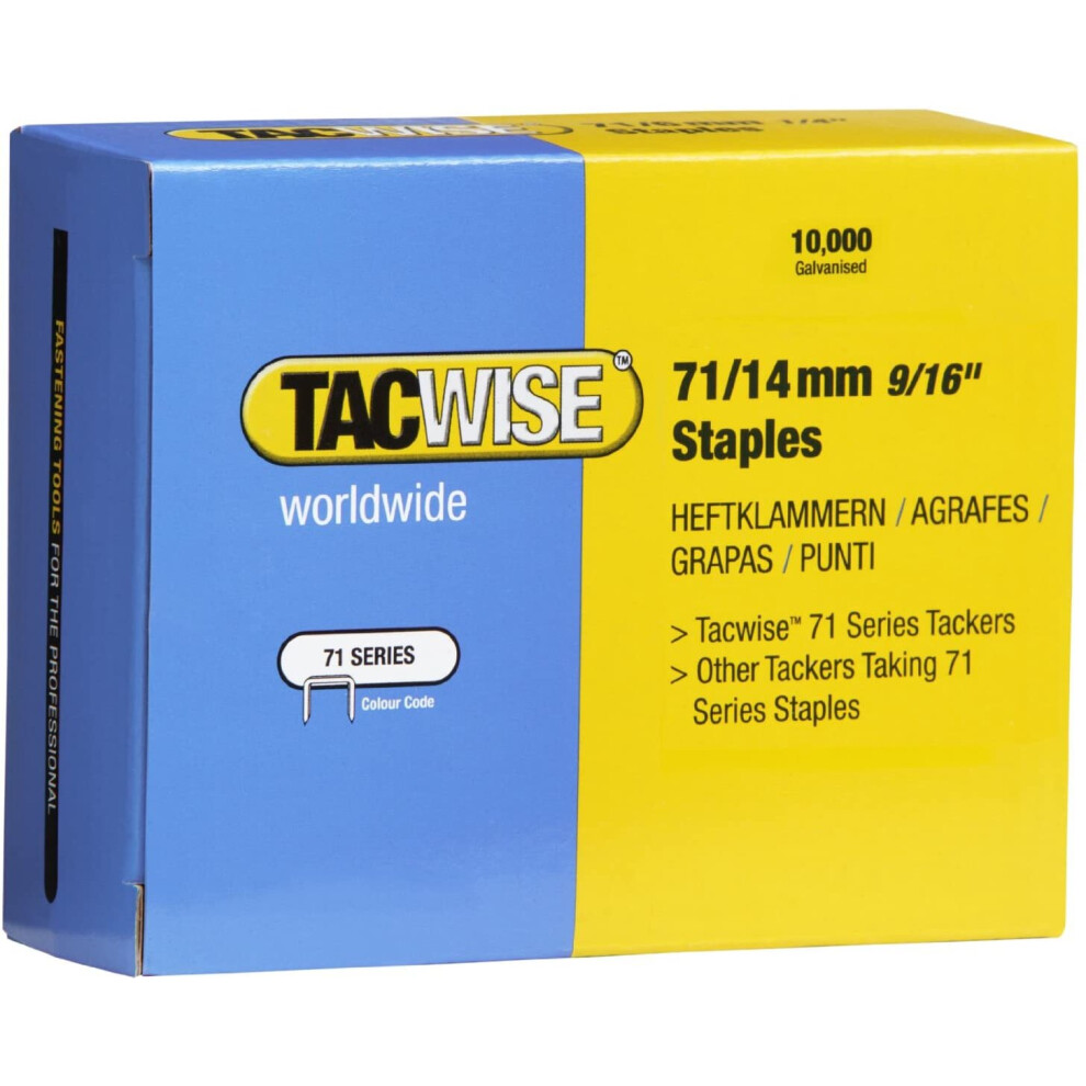 Tacwise 371 Type 71/ 14mm Staples for Staple Gun (Box 10,000)