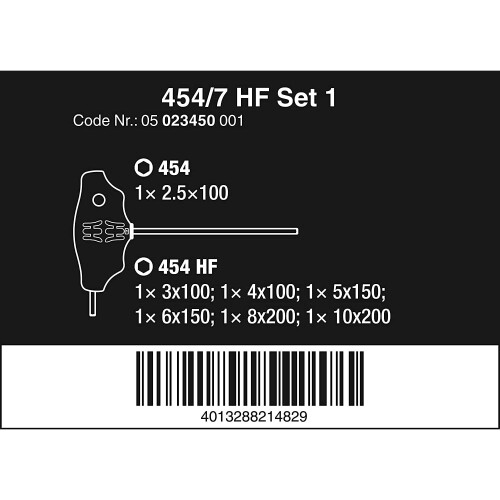 Wera Wera 05023450001 454/7 HF 1 T-Handle Screwdriver Set 1