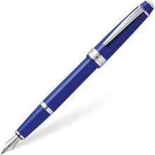 Cross Bailey Light Fylld Bläckpenna i Presentask - Medium Spets, Svart Bläck, Polerad Blå