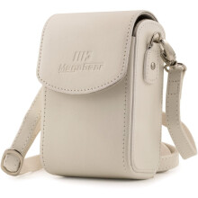MegaGear MG1434 Panasonic Lumix DC-ZS200, TZ200, Leica C-Lux Leather Camera Case with Strap - White